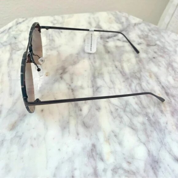 ❤️ ANTHROPOLOGIE x I-SEA Studded Heart Aviator Sunglasses Brown Gradient - Picture 10 of 11